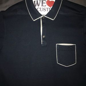 Dark Navy Salvatore Ferragamo Polo w pocket logo